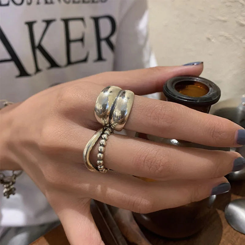 ORNA Resizable 925 Sterling Silver ‘Punk Collection’ Rings
