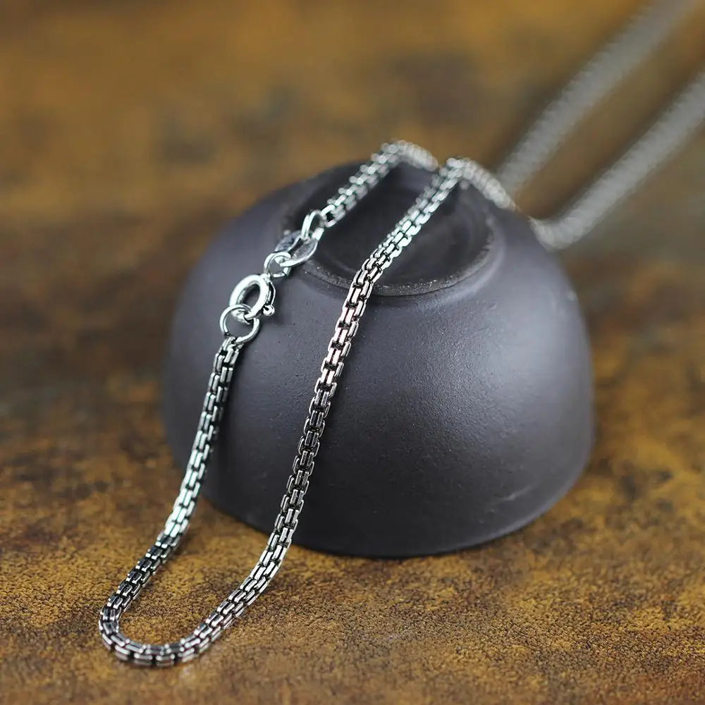ORNA 925 Sterling Silver Double Box Chain Necklace