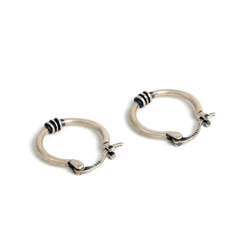 ORNA 925 Sterling Silver Half Circle Hoop Earring