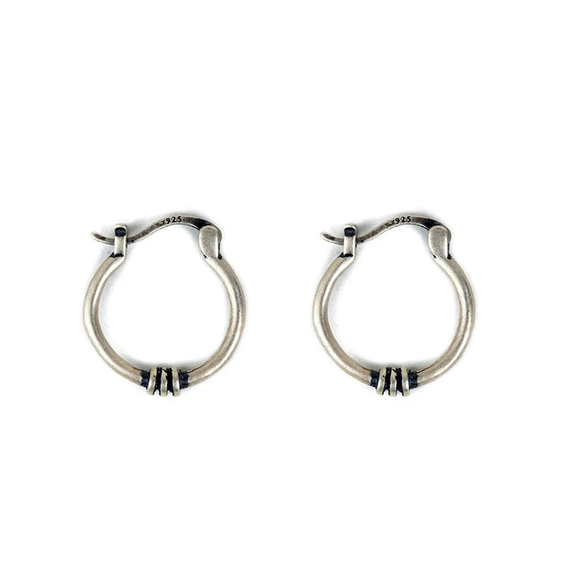 ORNA 925 Sterling Silver Half Circle Hoop Earring
