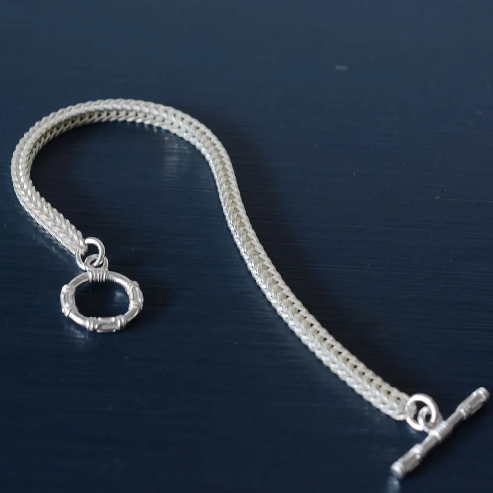 ORNA 925 Sterling Silver Fox Tail Chain Bracelet