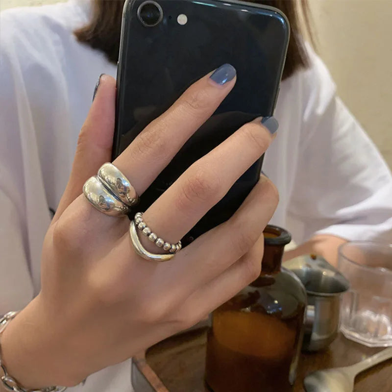 ORNA Resizable 925 Sterling Silver ‘Punk Collection’ Rings