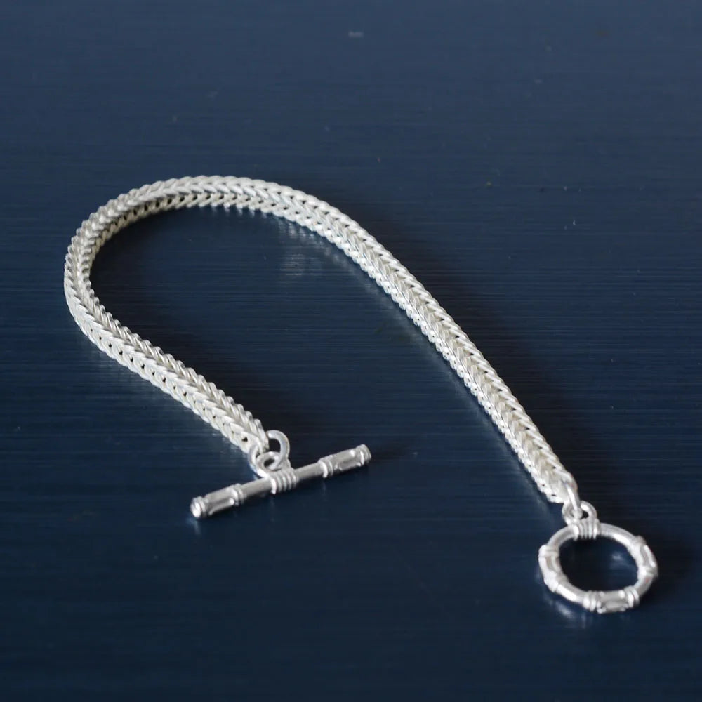 ORNA 925 Sterling Silver Fox Tail Chain Bracelet