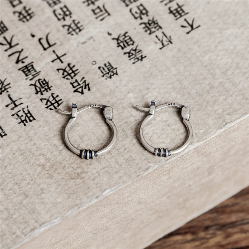 ORNA 925 Sterling Silver Half Circle Hoop Earring