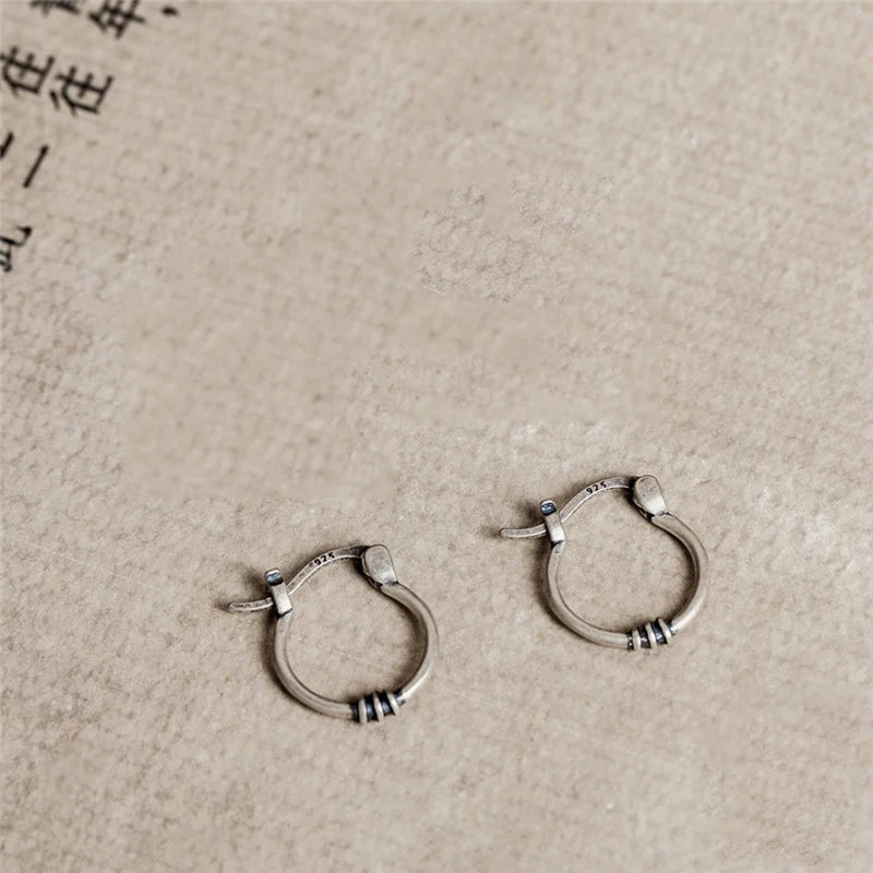 ORNA 925 Sterling Silver Half Circle Hoop Earring
