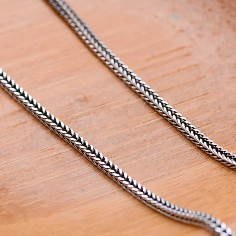 ORNA 925 Sterling Silver Fox Tail Chain Necklace