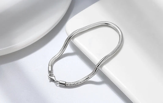 ORNA 925 Sterling Silver Snake Chain Bracelet