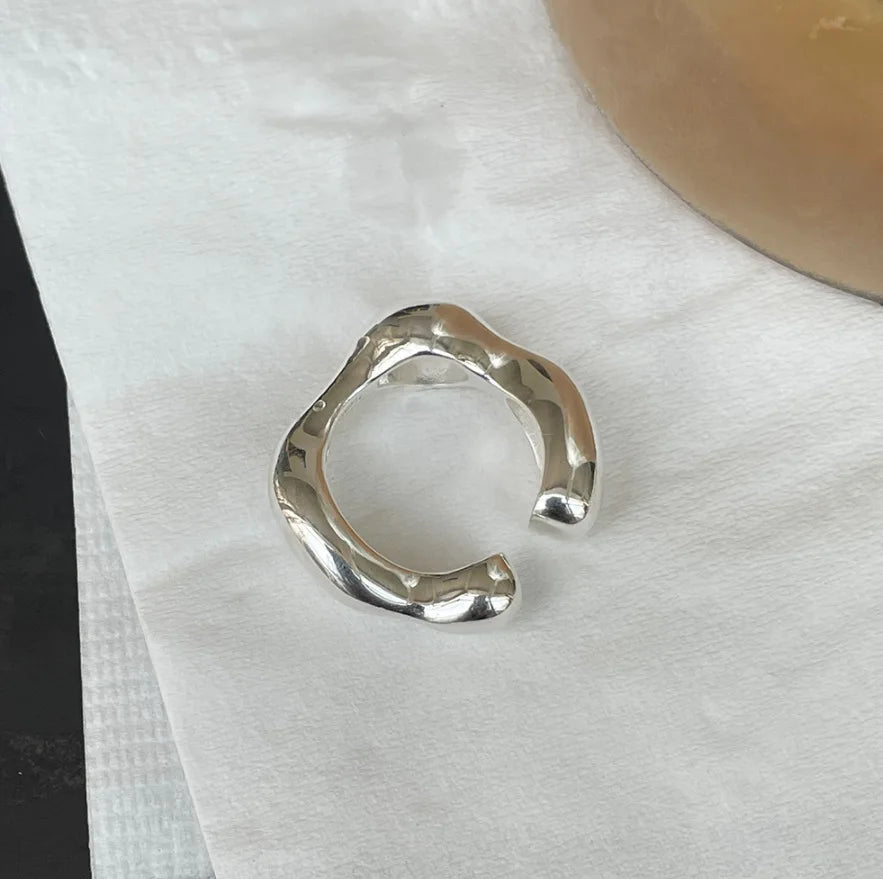 ORNA Resizable 925 Sterling Silver Irregular Design Ring