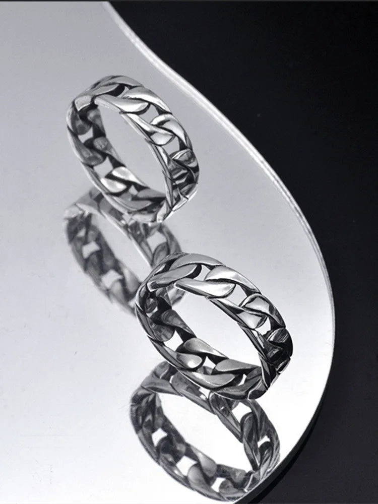 ORNA 925 Sterling Silver Chain Link Ring