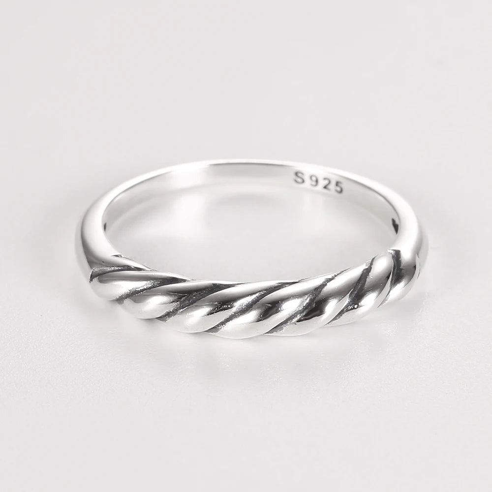 ORNA 925 Sterling Silver Vintage Intertwined Ring