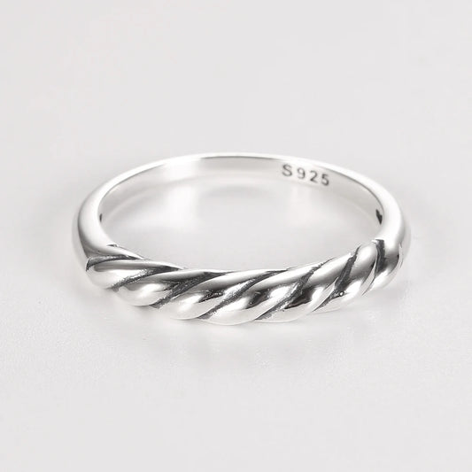 ORNA 925 Sterling Silver Vintage Intertwined Ring