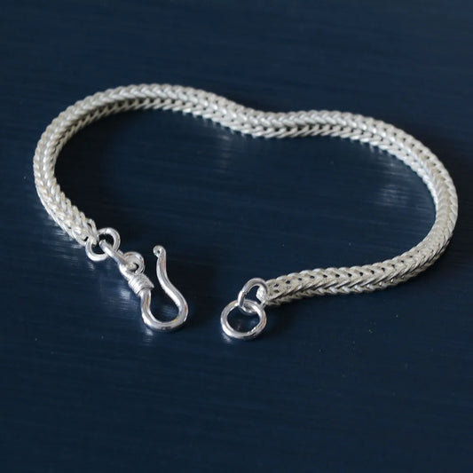 ORNA 925 Sterling Silver Fox Tail Chain Bracelet