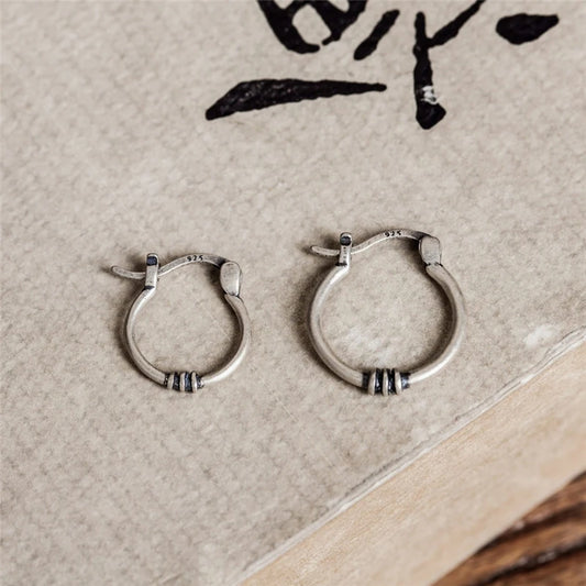 ORNA 925 Sterling Silver Half Circle Hoop Earring