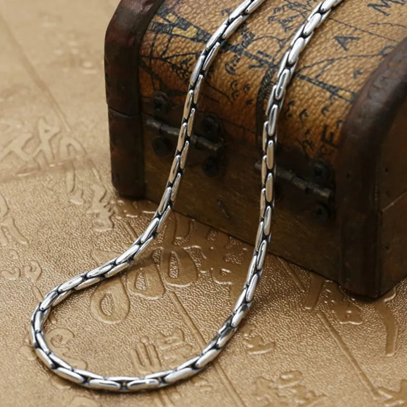 ORNA 925 Sterling Silver Bamboo Chain Necklace