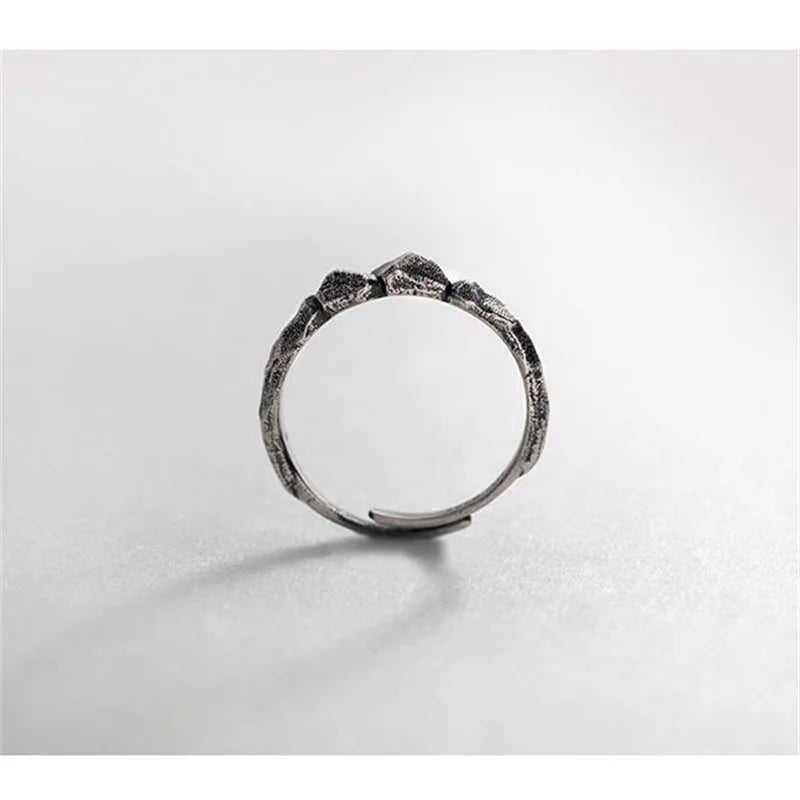 ORNA Resizable 925 Sterling Silver Rocky Ring