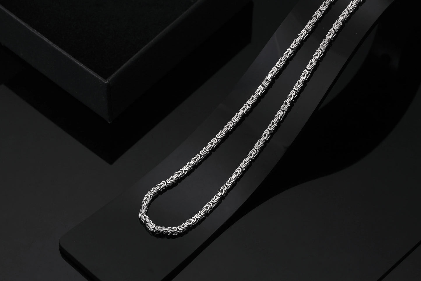 ORNA 925 Sterling Silver Byzantine Link Chain Necklace