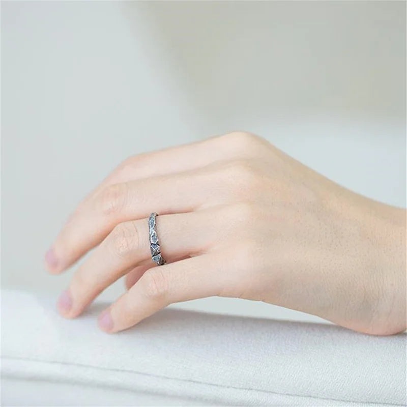 ORNA Resizable 925 Sterling Silver Rocky Ring