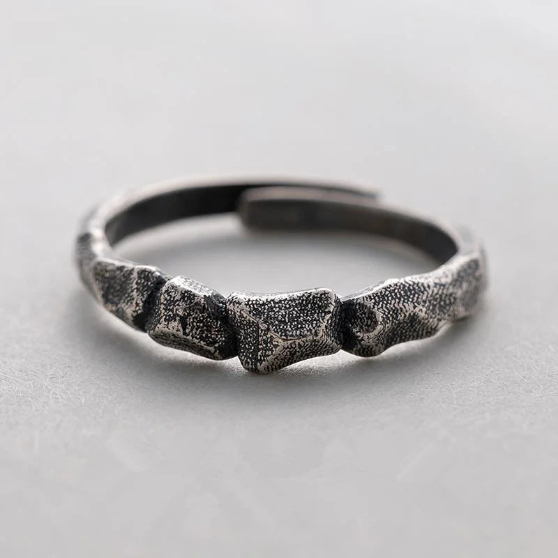 ORNA Resizable 925 Sterling Silver Rocky Ring