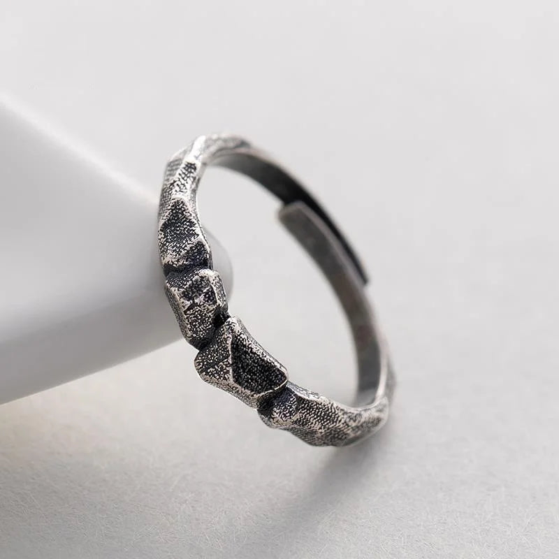 ORNA Resizable 925 Sterling Silver Rocky Ring