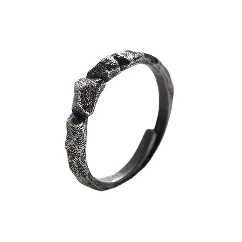 ORNA Resizable 925 Sterling Silver Rocky Ring