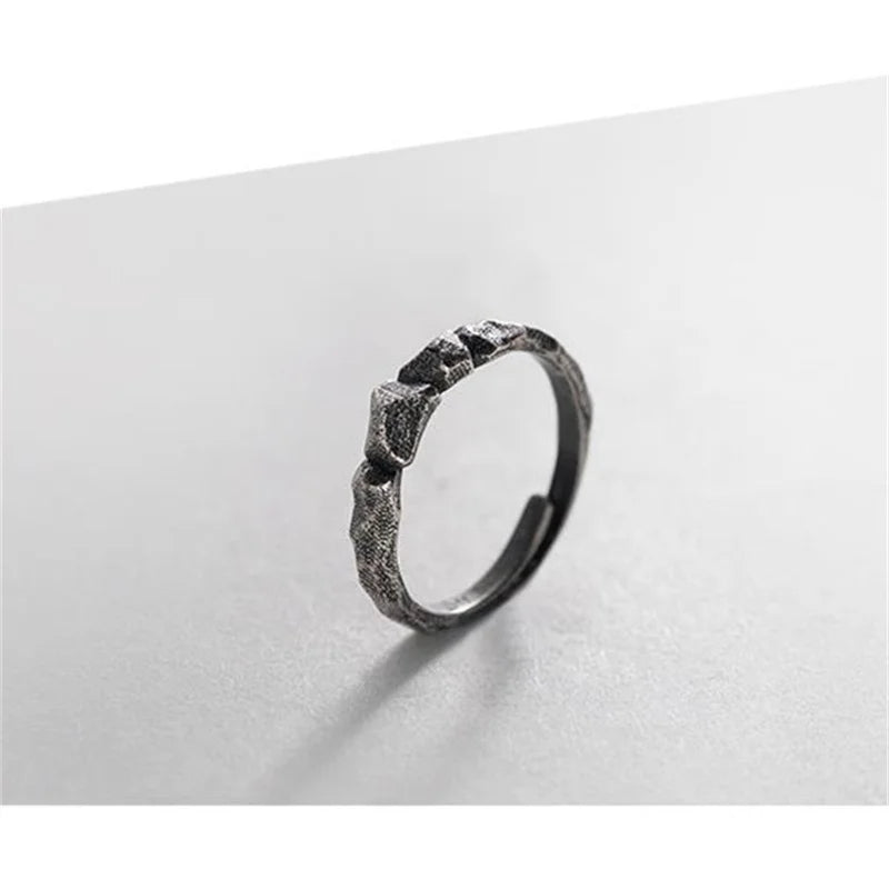 ORNA Resizable 925 Sterling Silver Rocky Ring