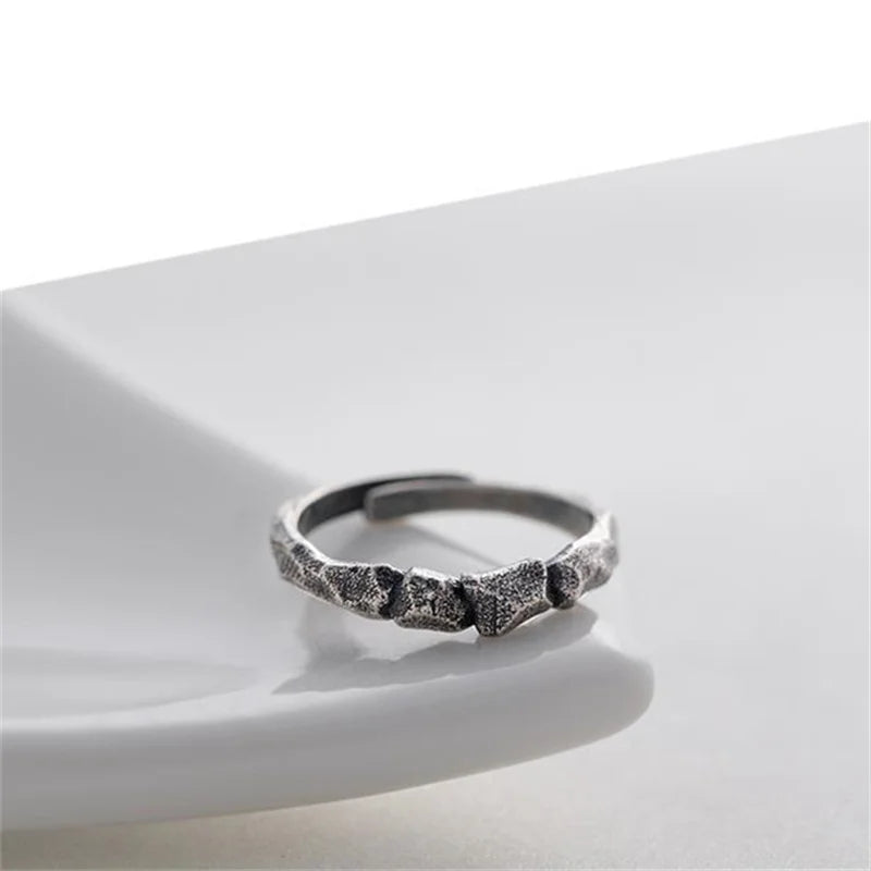 ORNA Resizable 925 Sterling Silver Rocky Ring