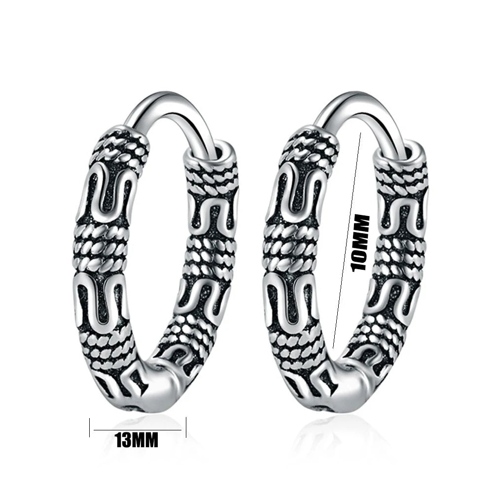 ORNA 925 Sterling Silver Nordic Hoop Earrings