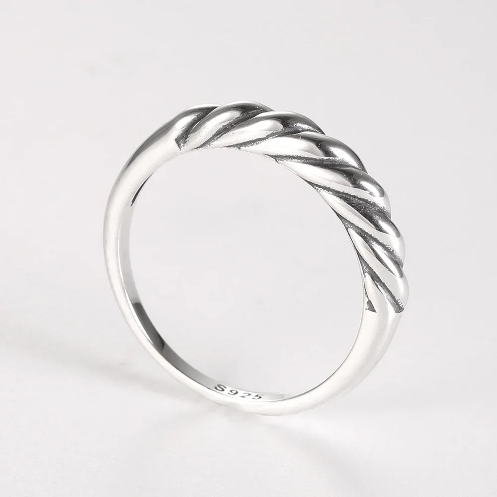 ORNA 925 Sterling Silver Vintage Intertwined Ring