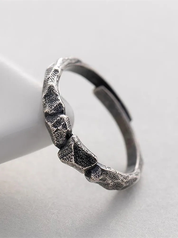 ORNA Resizable 925 Sterling Silver Rocky Ring