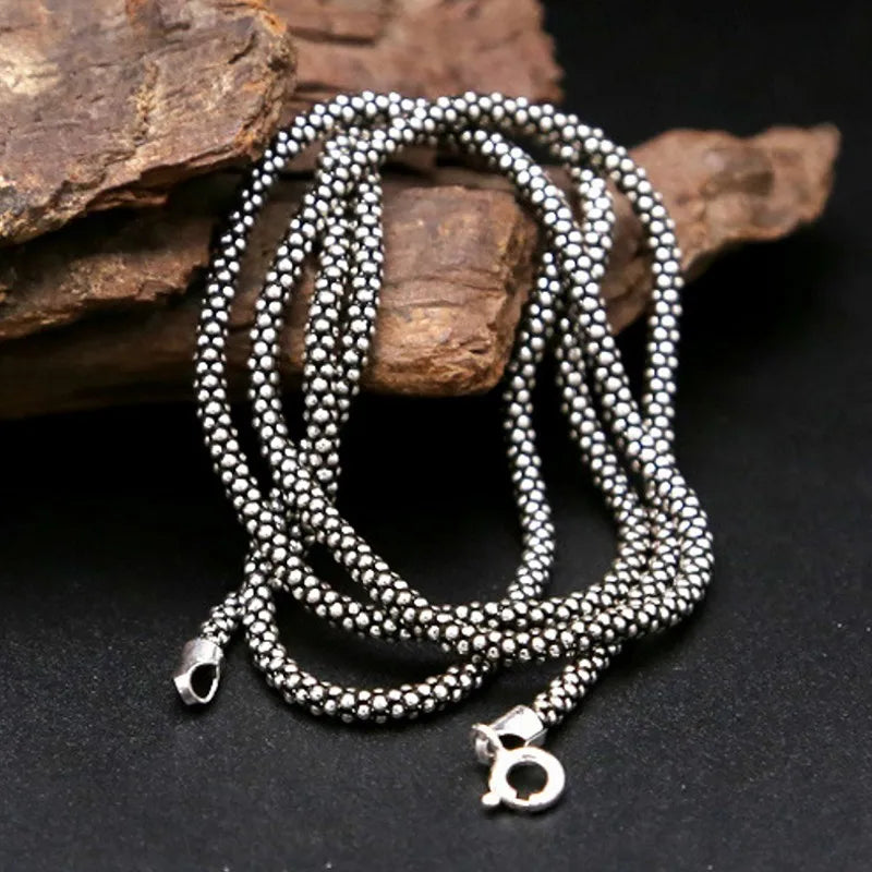 ORNA 925 Sterling Silver Corn Chain Necklace