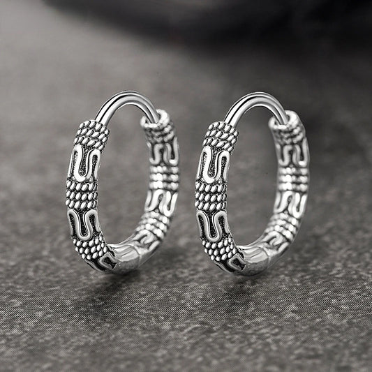 ORNA 925 Sterling Silver Nordic Hoop Earrings