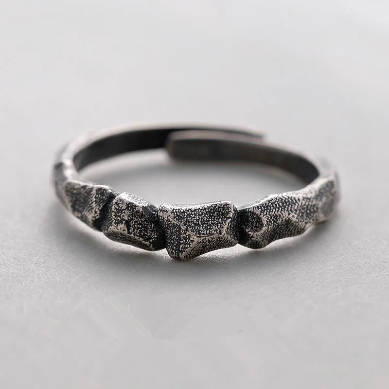 ORNA Resizable 925 Sterling Silver Rocky Ring