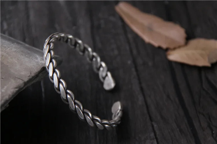 ORNA S925 Sterling Silver Twist Cuff Bracelet