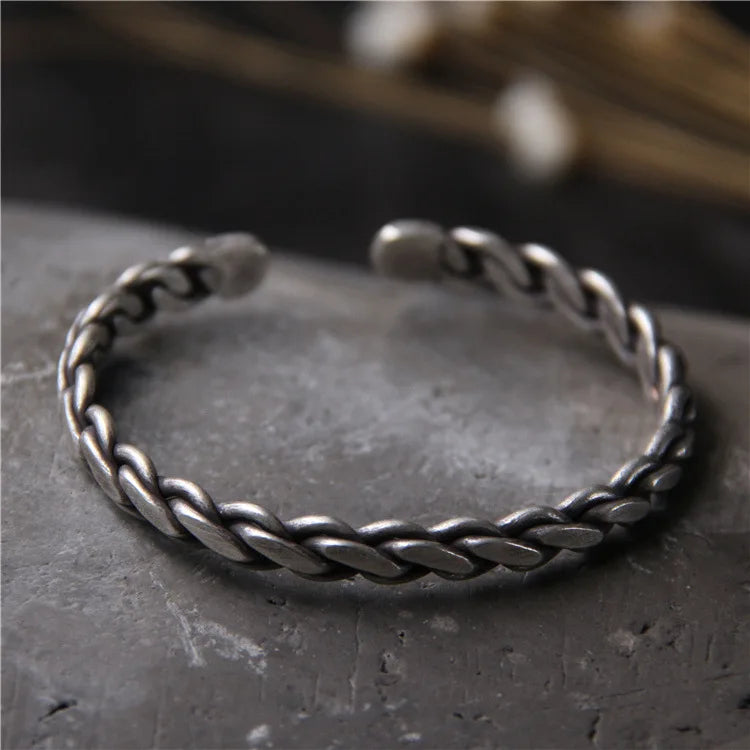 ORNA S925 Sterling Silver Twist Cuff Bracelet